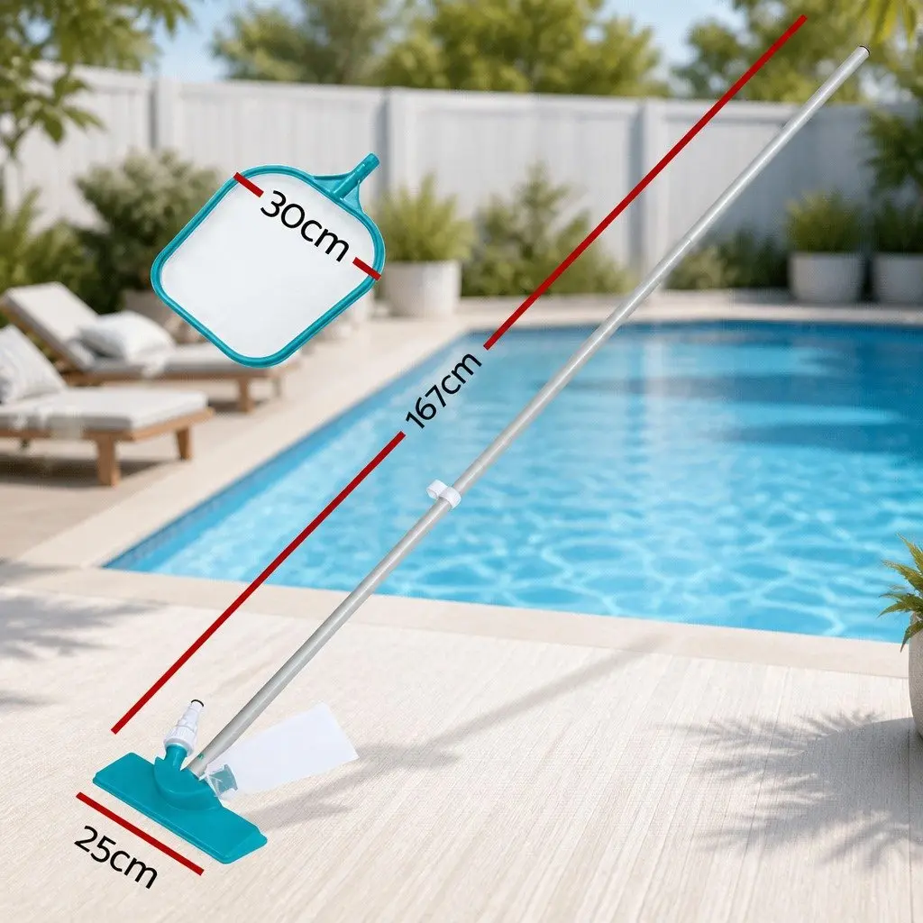 Pool Cleaner Vacuum Skimmer Kit Adjustable Aluminium Pole Above Ground Swimming