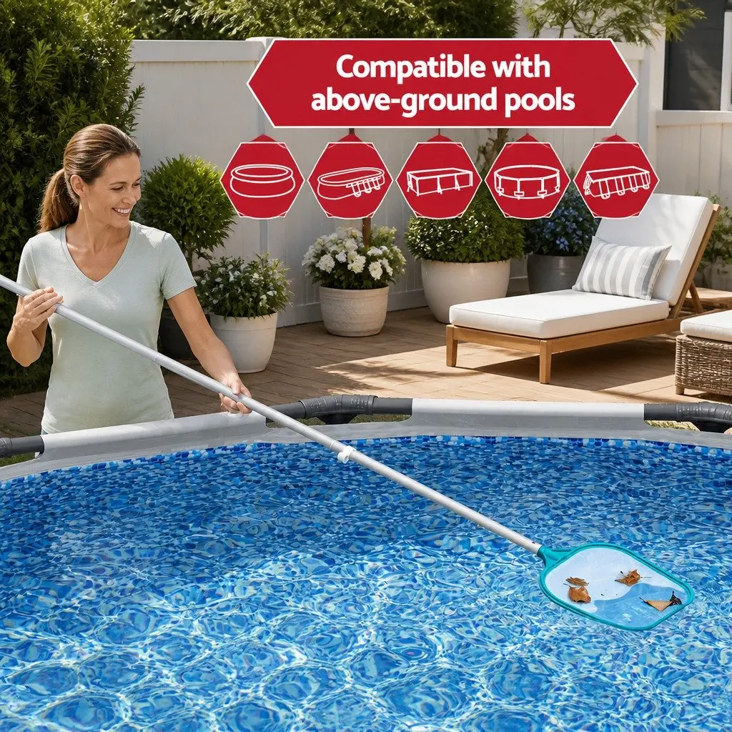 Pool Cleaner Vacuum Skimmer Kit Adjustable Aluminium Pole Above Ground Swimming