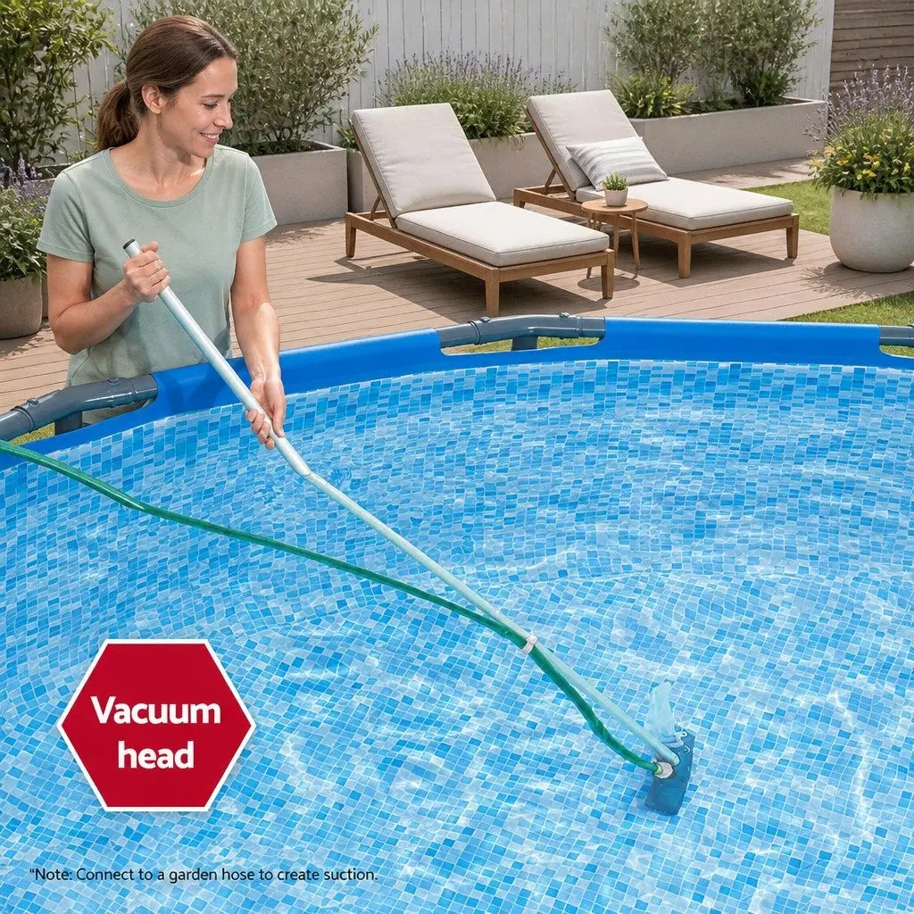 Pool Cleaner Vacuum Skimmer Kit Adjustable Aluminium Pole Above Ground Swimming
