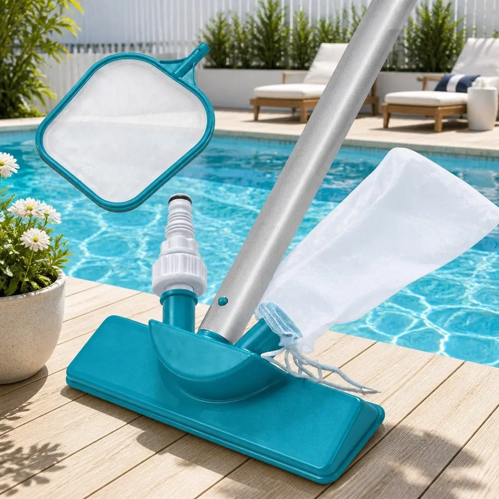 Pool Cleaner Vacuum Skimmer Kit Adjustable Aluminium Pole Above Ground Swimming