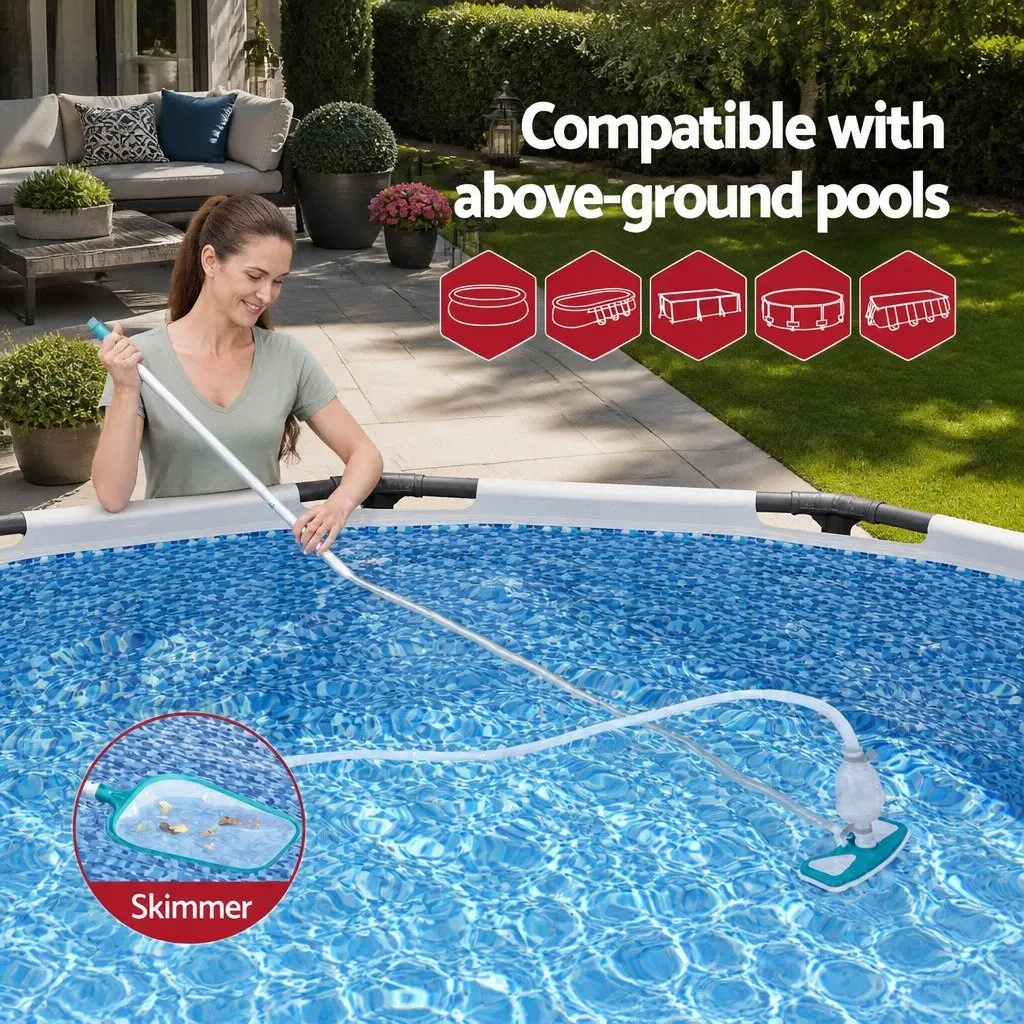 Automatic Pool Cleaner Vacuum System for Above Ground Pools Durable Plastic 279m Adjustable Pole