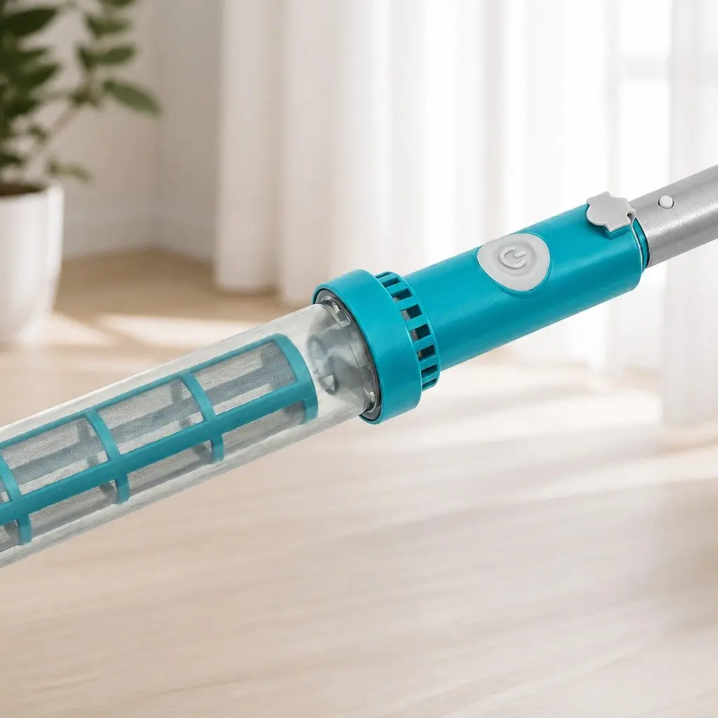 Cordless Pool Vacuum Cleaner Rechargeable Submersible 16.8cm x 9.8cm x 252cm White Blue
