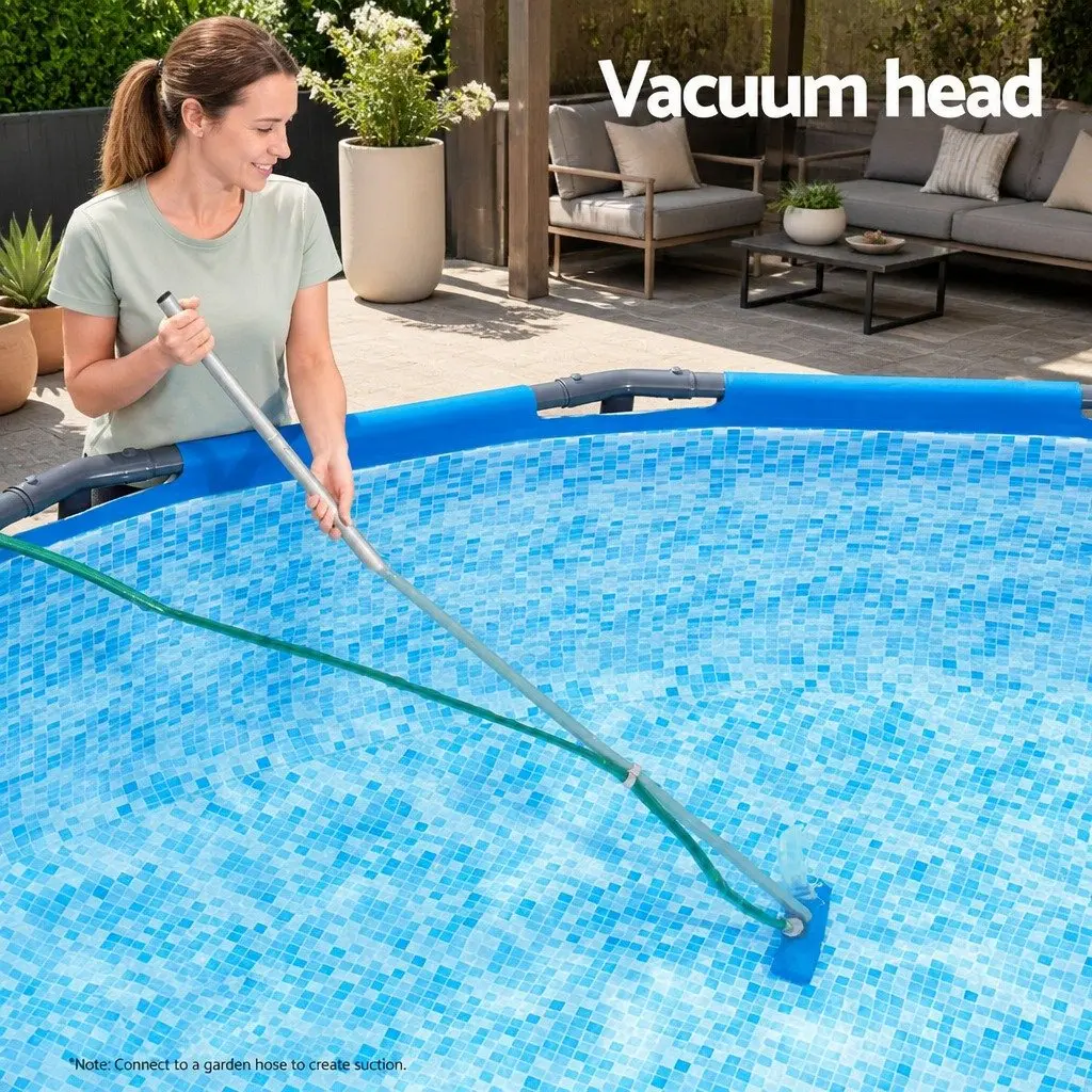 Pool Cleaner Vacuum Skimmer Kit Floating Dispenser Thermometer Test Strips