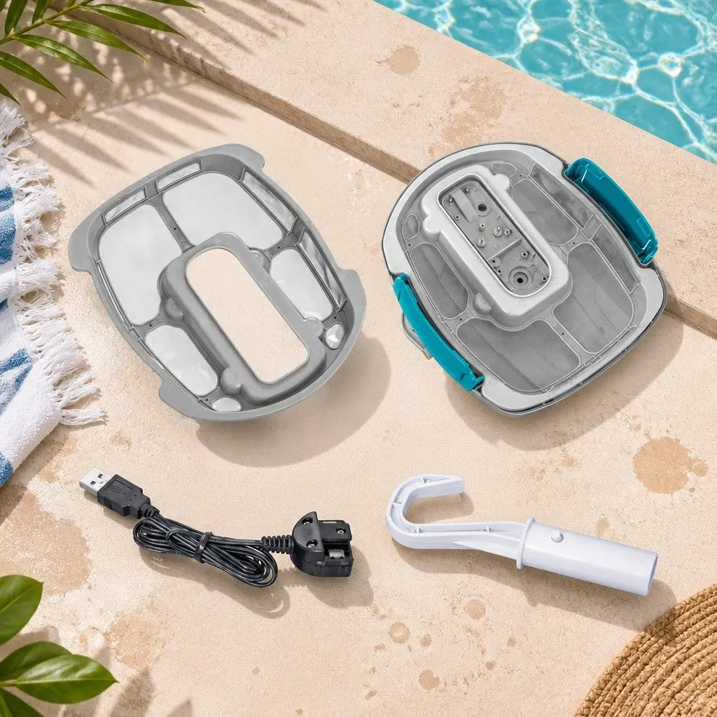 Robotic Pool Cleaner Cordless Automatic Robot Cleaning Swimming Pools Floor