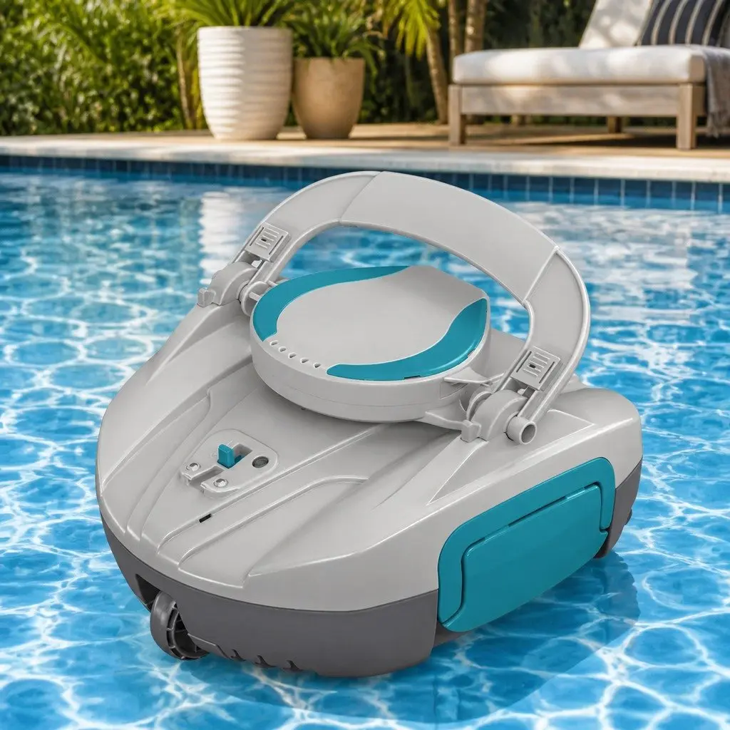 Robotic Pool Cleaner Cordless Automatic Robot Cleaning Swimming Pools Floor
