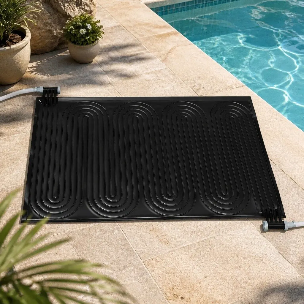 Solar Pool Heater Pad 110x171cm Black Water Warmer 3-5°C Boost Temperature