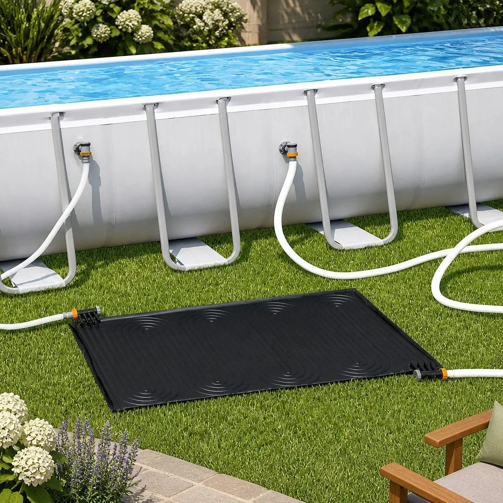 Solar Pool Heater Pad 110x171cm Black Water Warmer 3-5°C Boost Temperature