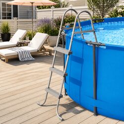 Above Ground Pool Ladder Removable Steps Heavy Duty Plastic Non Slip 107cm