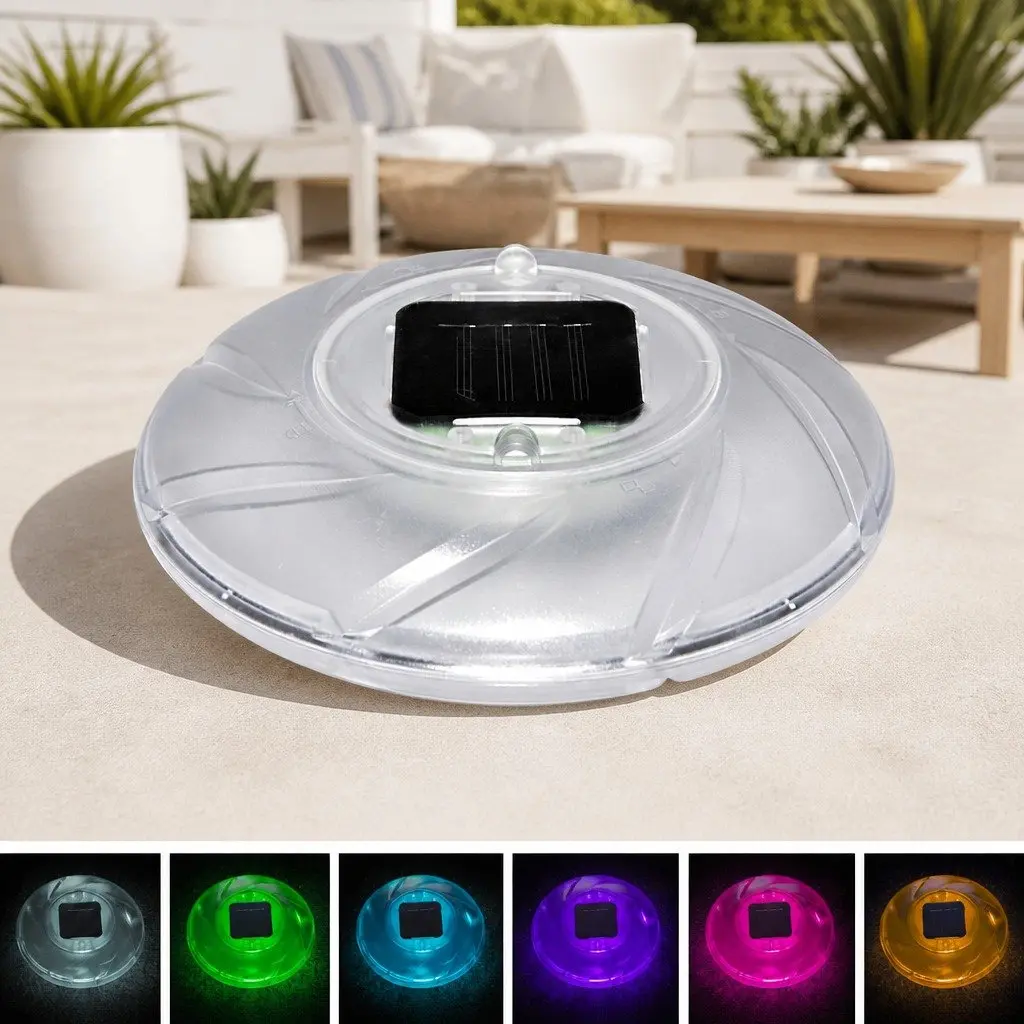 Solar Float Lamp LED Pool Light Multicolour Waterproof Floating Garden Decoration 18cm White