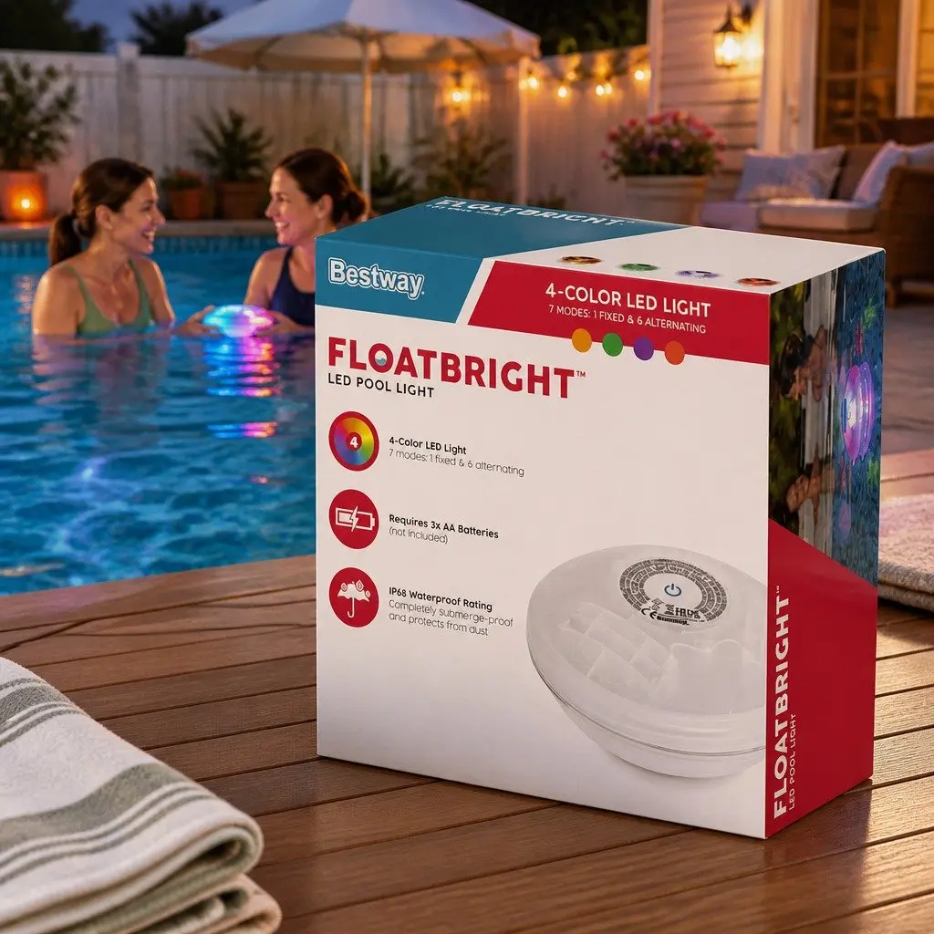 Pool Float Light LED 4 Color Waterproof Floating Lamp 15cm x 14.5cm x 7cm