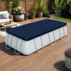 Above Ground Swimming Pool Cover PVC Blanket Fits 4.12x2.01m Pool Debris Guard