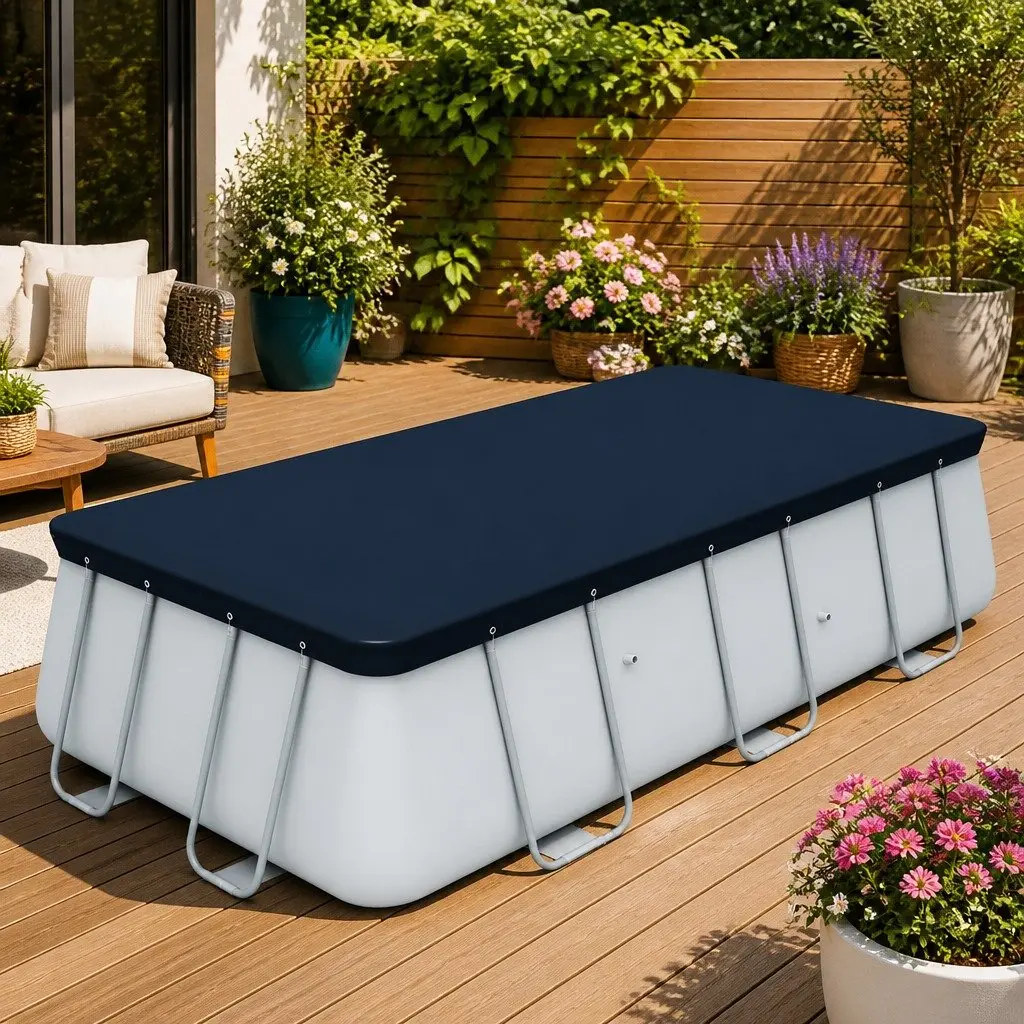 Above Ground Swimming Pool Cover PVC Blanket 4.12x2.01m Multicolour