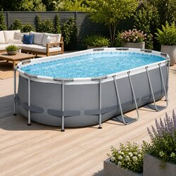 Above Ground Swimming Pool 427x250x100cm Steel Frame Filter Pump Ladder 7250L