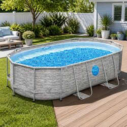Above Ground Swimming Pool 427x250x100cm Steel Frame Filter Pump Ladder Cover