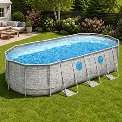 Above Ground Swimming Pool 549x274x122cm Steel Frame with Filter Pump Ladder