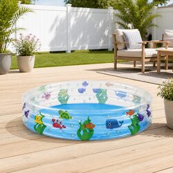 Inflatable Above Ground Swimming Pool Round Family Kids Play Backyard Water Fun