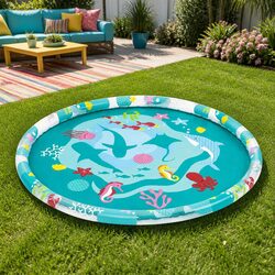 Inflatable Kids Splash Pad Round Pool Sprinkler Spray Water Toys 165cm