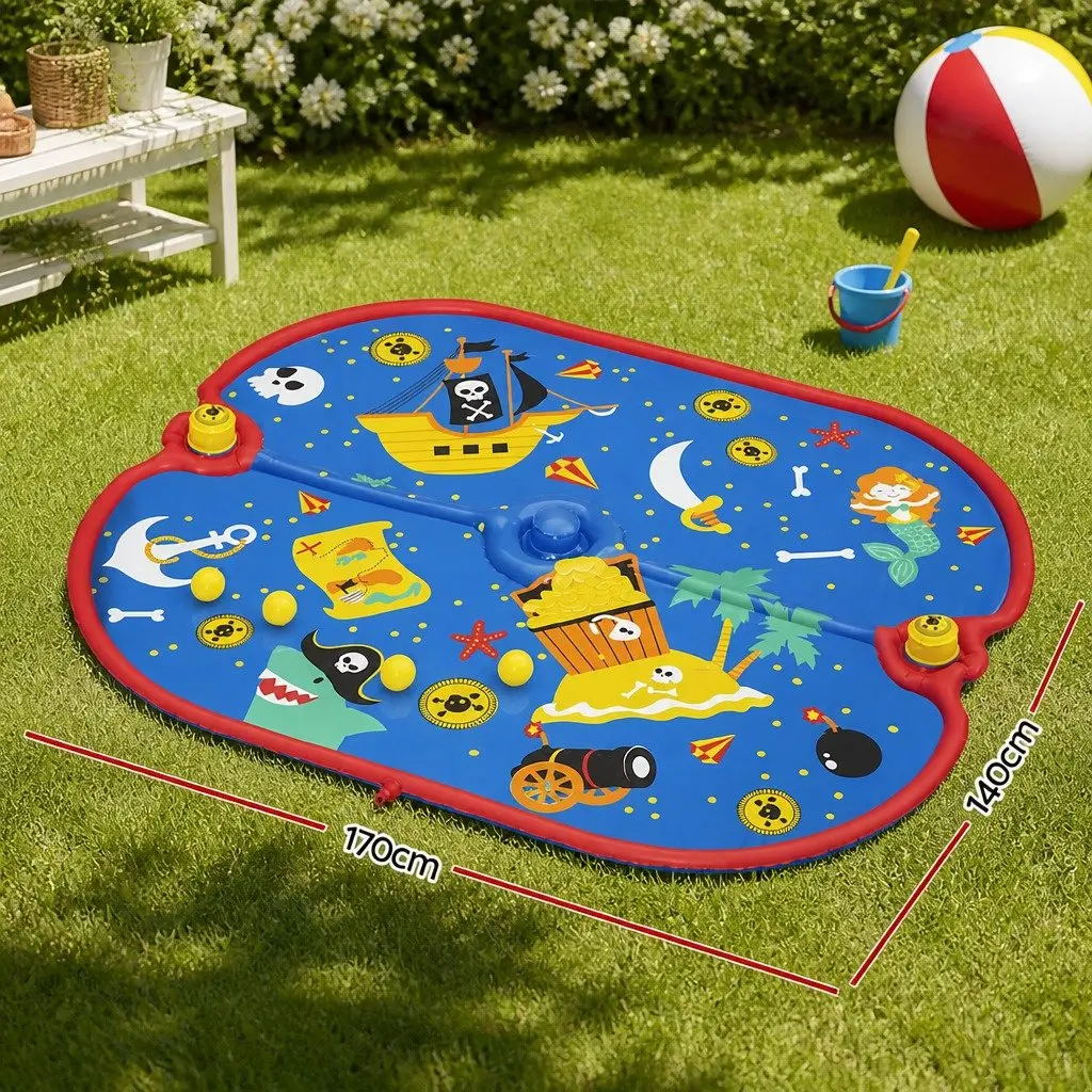 Kids Splash Pad Pool Water Sprinkler Spray Play Mat Outdoor Fountain Toy 170cm