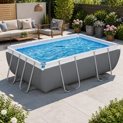 Above Ground Swimming Pool 282x196x84cm Steel Frame Filter Pump Multicolour