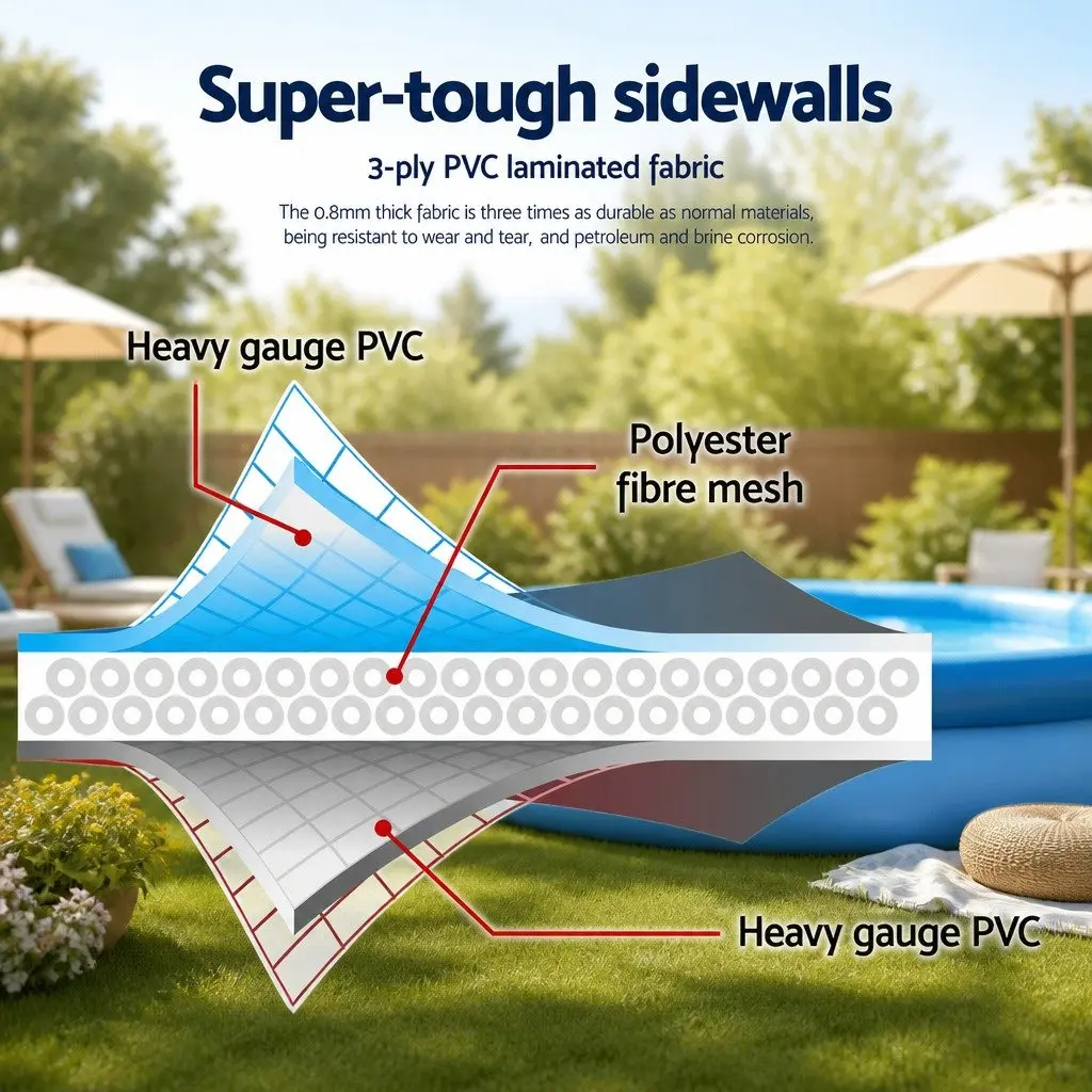 Steel Frame Above Ground Swimming Pool 412x201x122cm w/Filter Pump Ladder Set