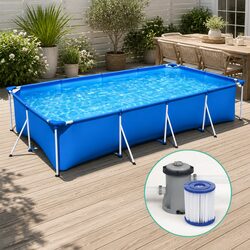 Above Ground Swimming Pool 400x211x81cm Steel Frame Filter Pump Family Backyard