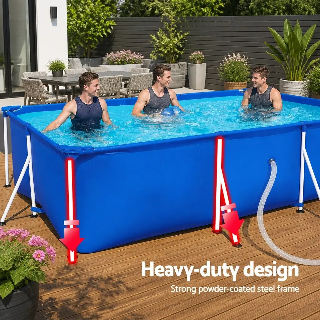 Above Ground Swimming Pool 400x211x81cm Steel Frame Filter Pump Family Backyard