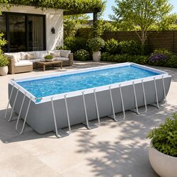Above Ground Swimming Pool 640x274x132cm Steel Frame Filter Pump Ladder Cover