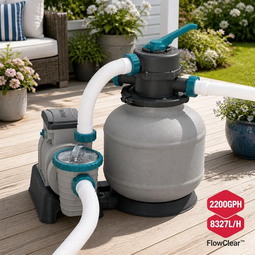 Sand Filter Pump Corrosion-Proof 2200GPH Above Ground Pool 63.3x69x43.8cm