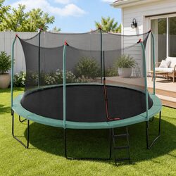 14ft Trampoline with Safety Net Enclosure Outdoor Kids Rebounder Jumping Mat