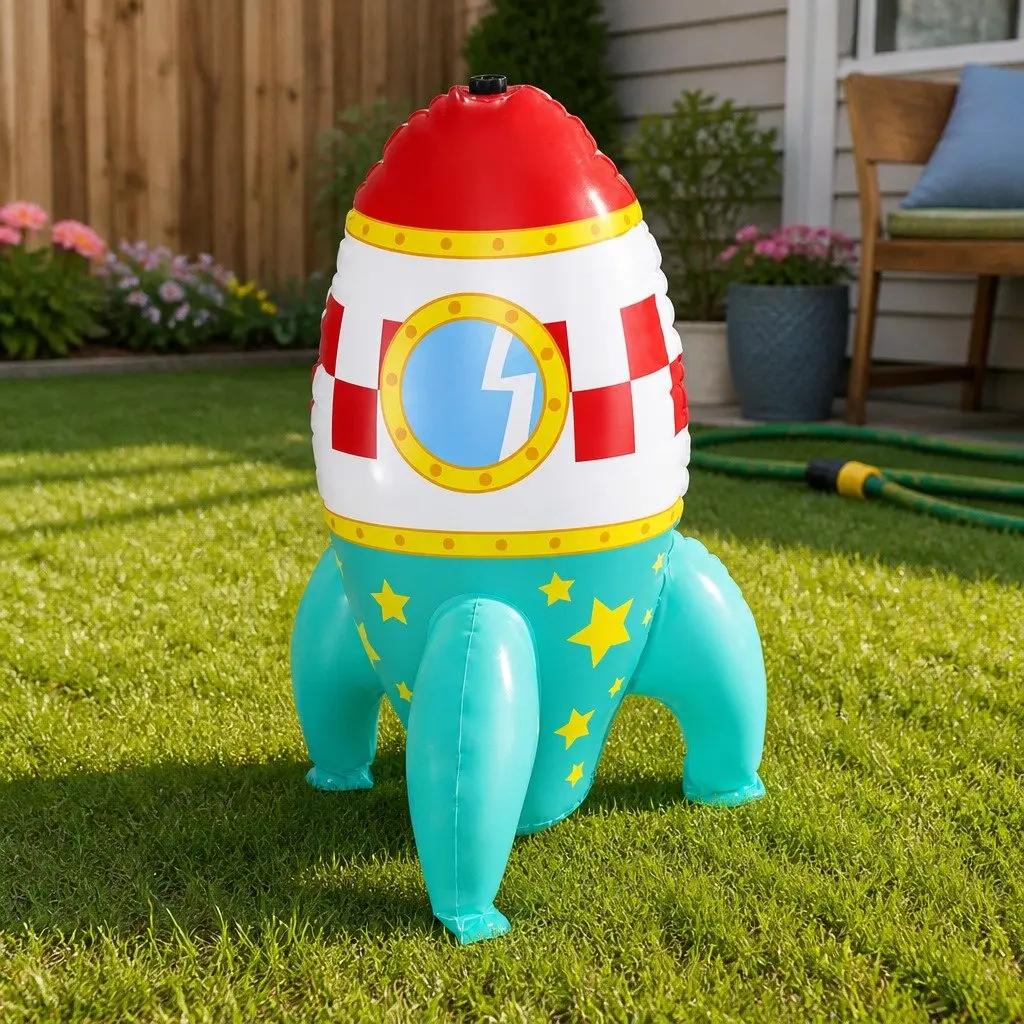 Kids Space Themed Water Sprinkler Outdoor Garden Backyard Toy Summer Play