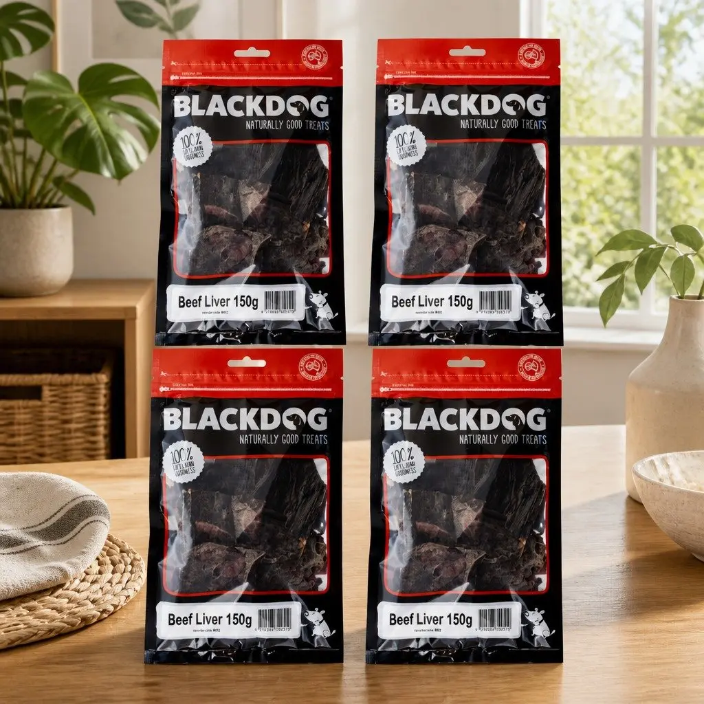 Beef Liver Dog Treats 150g x 4 Pack Natural Protein Slow-Dried Snack All Breeds