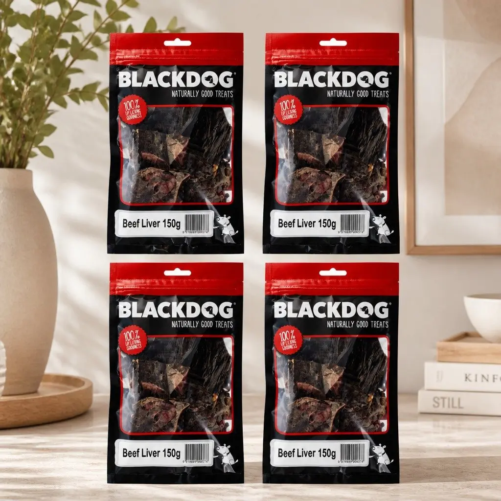 Beef Liver Dog Treats 150g x 4 Pack Natural Protein Slow-Dried Snack All Breeds