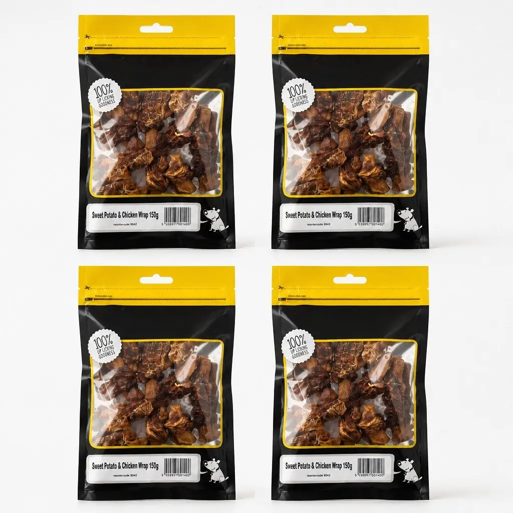 Dog Treats Sweet Potato Chicken 150g 4 Pack Soft Chewable High Protein Low Fat Training Reward Snack