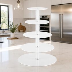 5 Tier Cake Stand Acrylic Round Display Wedding Party Event Dessert Showcase
