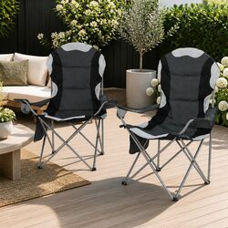 Folding Camping Chair Portable Outdoor Hiking Fishing Picnic Seat Grey 2 Pack