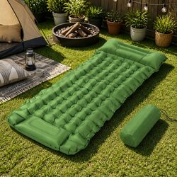 Self Inflating Sleeping Mat Single Air Bed 9cm Camping Pad with Pillow Carry Bag