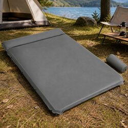 Self Inflating Camping Mattress Grey Double Sleeping Mat Air Bed Outdoor