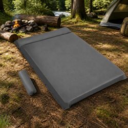 Double Self Inflating Mattress 10cm Camping Sleeping Mat Grey Air Bed Outdoor