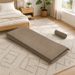 Single Self Inflating Camping Mattress Air Bed Sleeping Mat Coffee 187x66cm