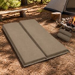 Self Inflating Mattress Double Camping Sleeping Mat Air Bed Coffee 187x132cm