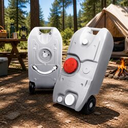 40L Portable Wheel Water Tank Camping Caravan RV Storage Container Grey