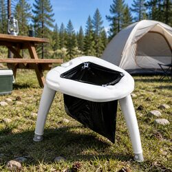Portable Folding Camping Toilet White Outdoor Caravan Emergency Seat 120kg