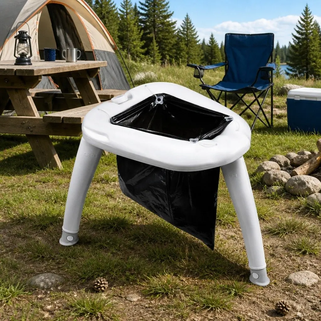 Portable Folding Camping Toilet Durable Plastic 120kg White