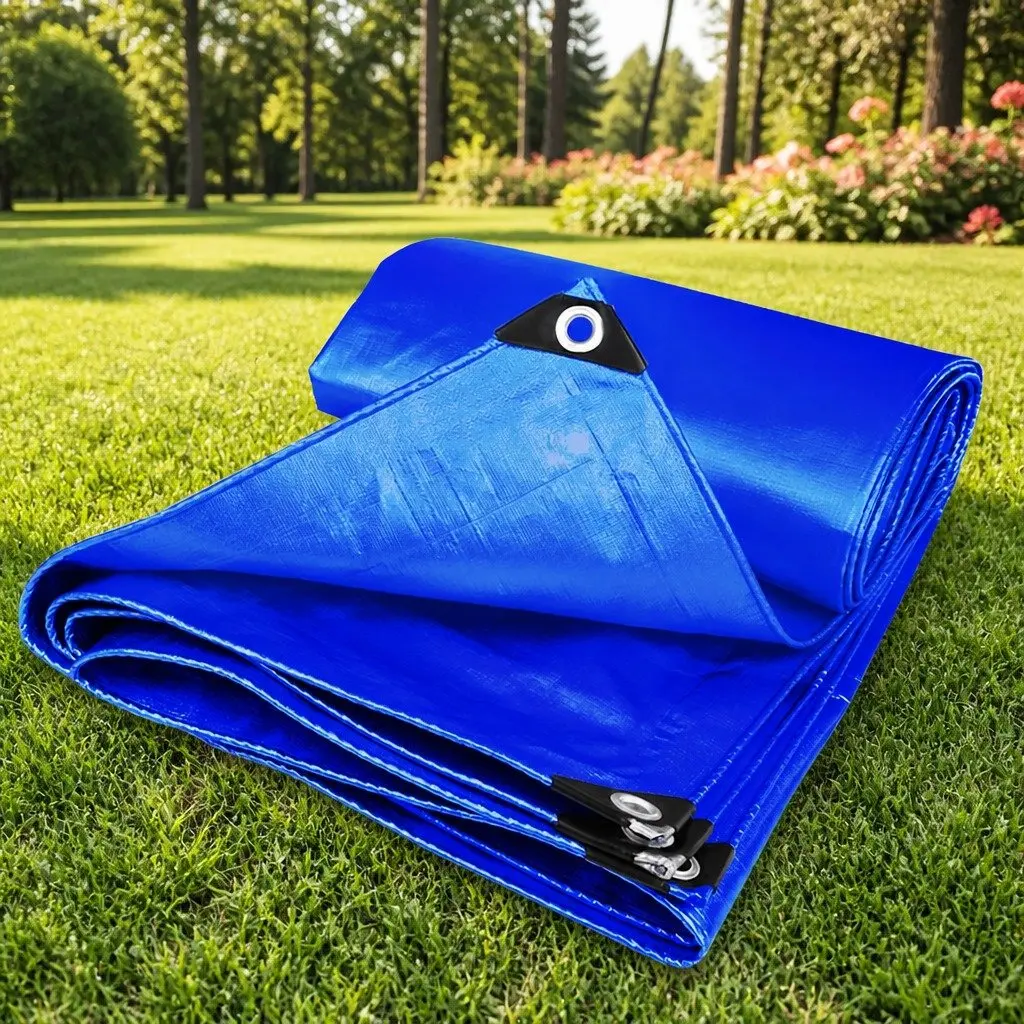 Heavy Duty Tarp Waterproof 200GSM 3.05x6.10m Blue Outdoor Camping Cover