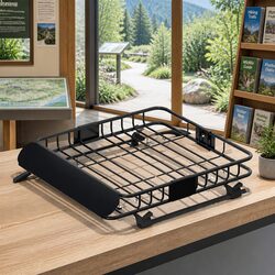 Car Roof Rack Basket Luggage Cargo Carrier 111cm Black Universal Vehicle Storage