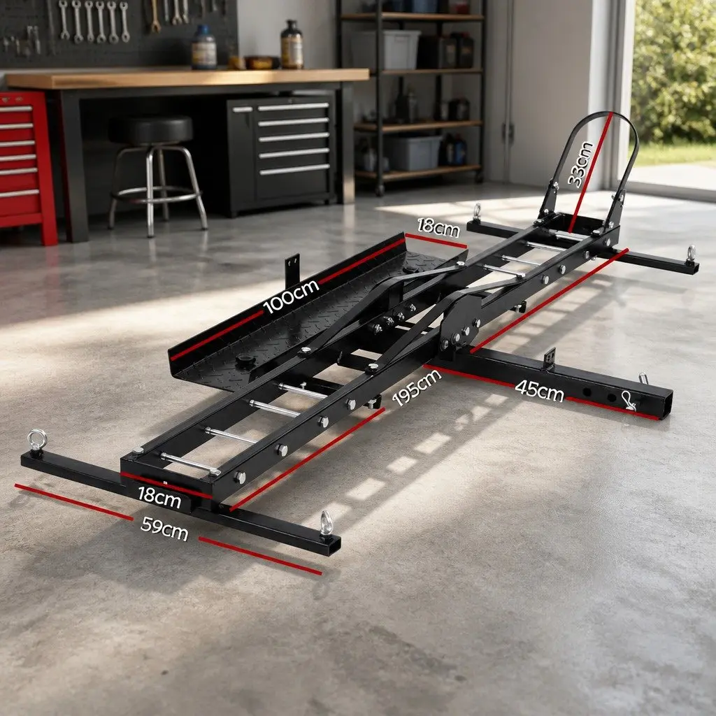 Motorcycle Carrier Rack Heavy-Duty Steel 2" Hitch Mount Black
