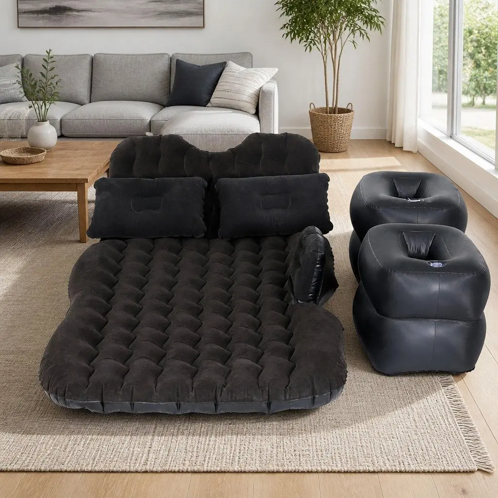 Car Mattress 176x80cm Inflatable SUV Back Seat Camping Bed with Pillows Charcoal