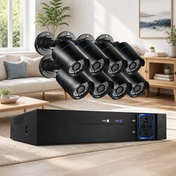 1080P 8 Channel Security Camera System DVR 8 CCTV Bullet Cameras Indoor Outdoor