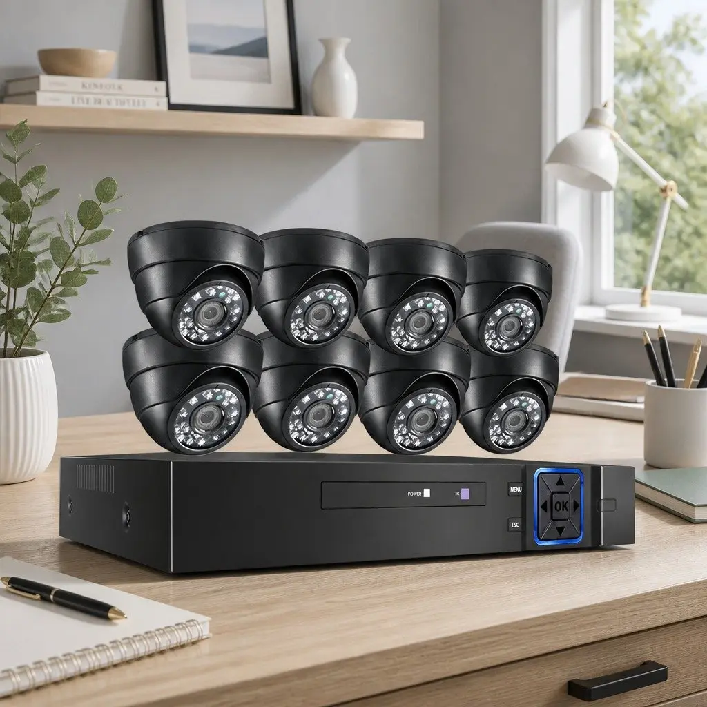 8 Channel 1080P HD CCTV Security Camera System with DVR Indoor Surveillance Black