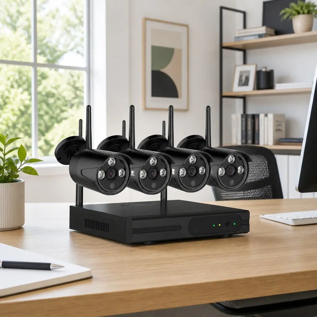 8 Channel Wireless CCTV Security System 3MP Bullet Cameras Indoor Outdoor Black